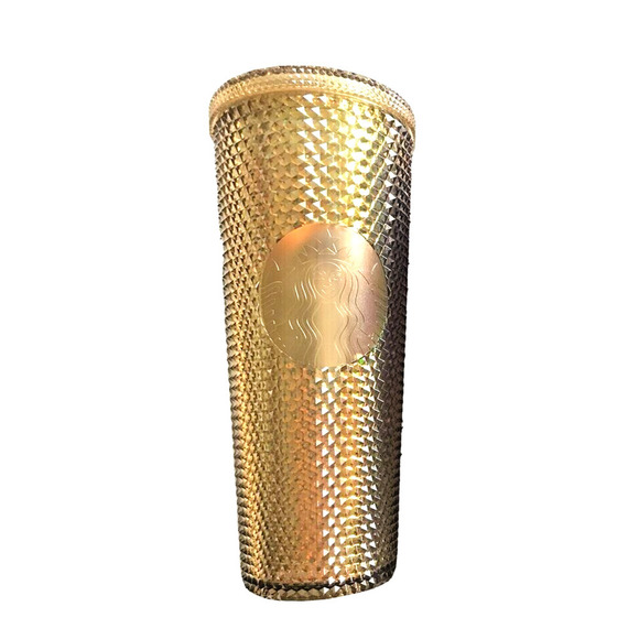 Disney 50th Anniversary ⭐ GOLD ⭐ Geometric Starbucks 24oz Tumbler W/ Straw NEW